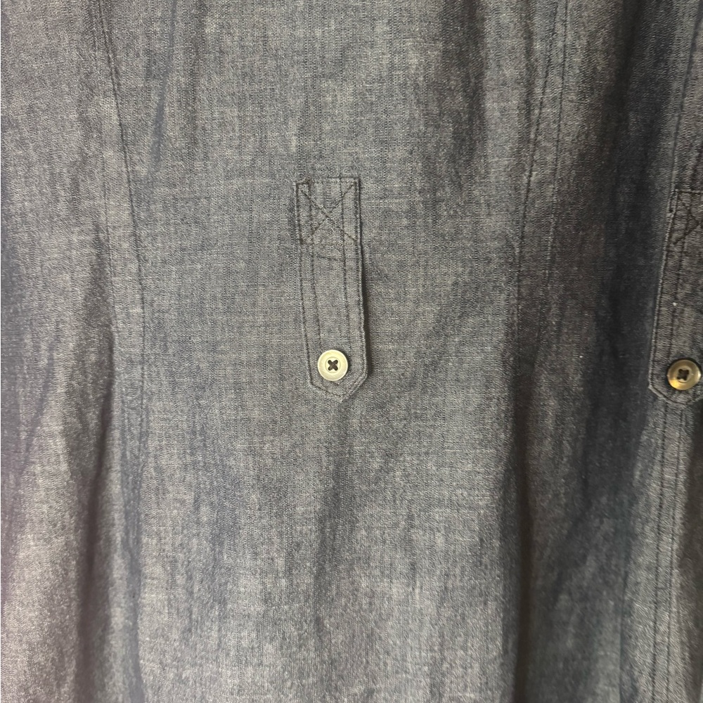 Liz Claiborne Chambray Blue Button-Down Blouse - Picture 7 of 11